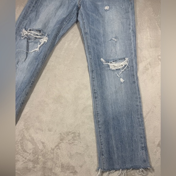 Levi’s Men’s Slim Fit Distressed 100% Cotton Zipper Fly Raw Hem Blue Jeans 33 - Picture 4 of 16